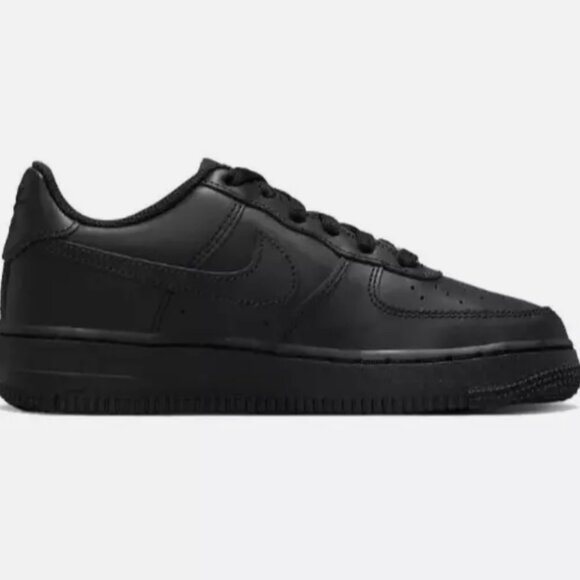 Nike Air Force 1 LE Grade School Triple Black Sneakers *NEW* - Picture 2 of 7